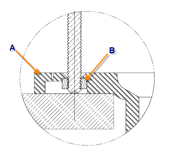 View of flange underside